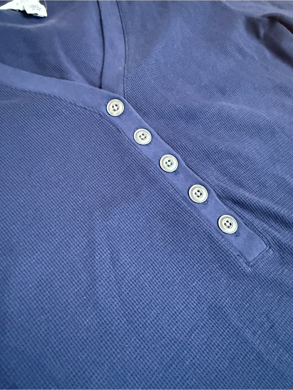 Caslon Navy Blue V-Neck Button Pullover - Picture 6 of 7